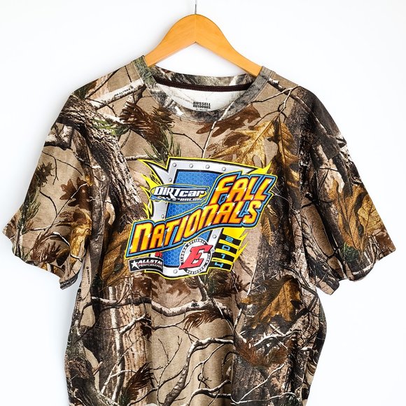 Russell Outdoors Fall Nationals Dirt Car Racing Como All Over Print T-Shirt XL - Picture 2 of 8